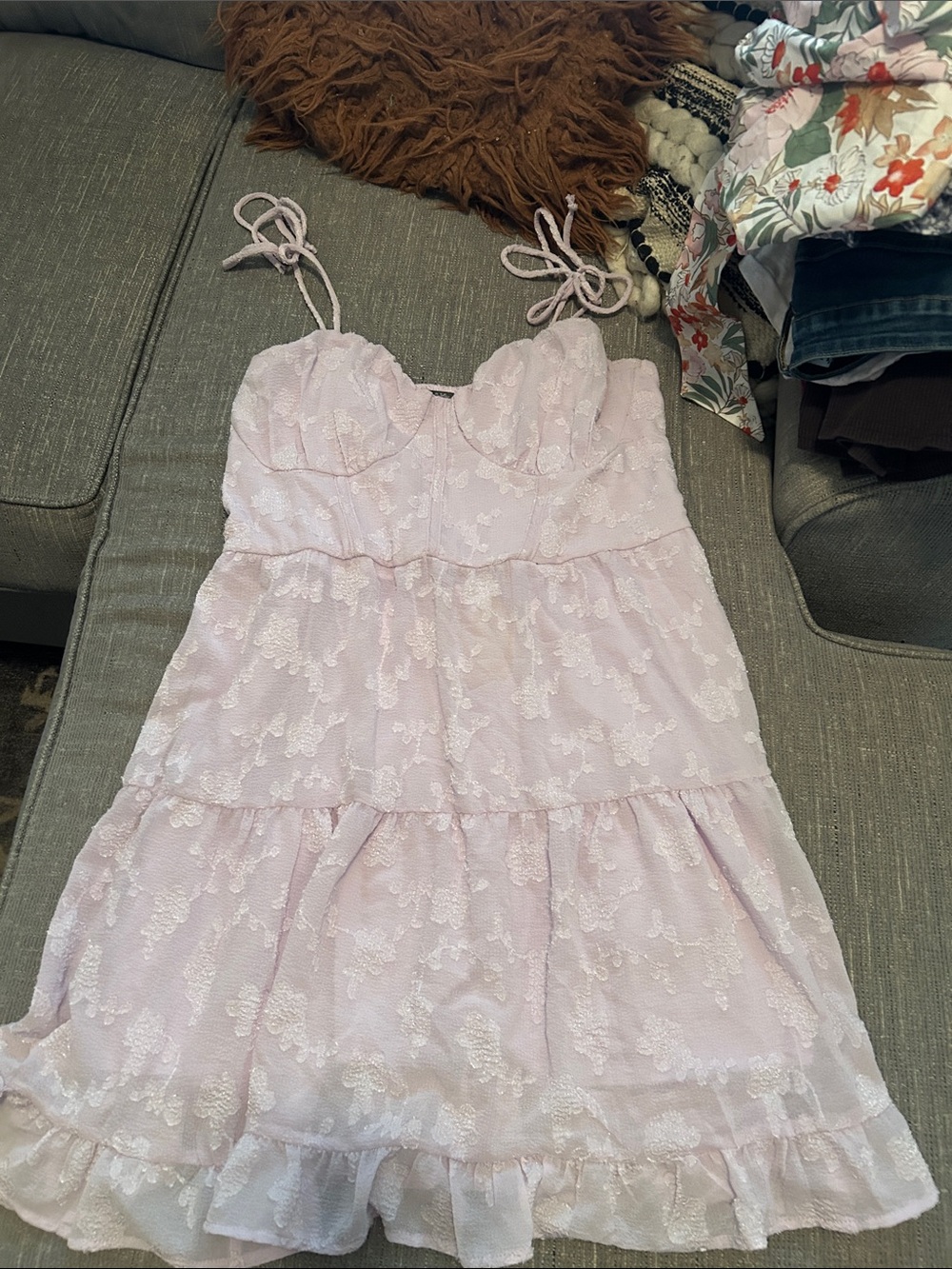 wild fable Light Purple Floral Mini Dress